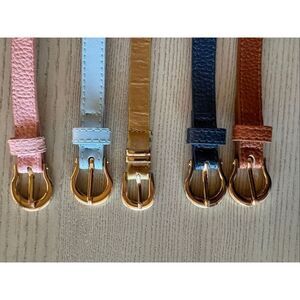 Lacey Lane little girls XS 4-6 year belt bundle pastel pink yellow navy blue gol